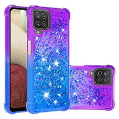 Funda Silicona Carcasa Goma Bling-Bling S02 para Samsung Galaxy A12 Morado