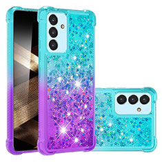 Funda Silicona Carcasa Goma Bling-Bling S02 para Samsung Galaxy A15 4G Azul Cielo