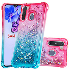 Funda Silicona Carcasa Goma Bling-Bling S02 para Samsung Galaxy A21 European Rosa