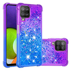 Funda Silicona Carcasa Goma Bling-Bling S02 para Samsung Galaxy A22 4G Morado