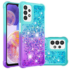 Funda Silicona Carcasa Goma Bling-Bling S02 para Samsung Galaxy A23 4G Azul Cielo