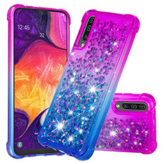 Funda Silicona Carcasa Goma Bling-Bling S02 para Samsung Galaxy A50 Morado