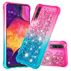 Funda Silicona Carcasa Goma Bling-Bling S02 para Samsung Galaxy A50S Rosa