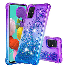 Funda Silicona Carcasa Goma Bling-Bling S02 para Samsung Galaxy A51 5G Morado