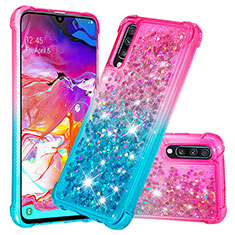 Funda Silicona Carcasa Goma Bling-Bling S02 para Samsung Galaxy A70 Rosa