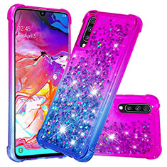 Funda Silicona Carcasa Goma Bling-Bling S02 para Samsung Galaxy A70S Morado