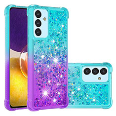 Funda Silicona Carcasa Goma Bling-Bling S02 para Samsung Galaxy M14 5G Azul Cielo