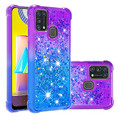 Funda Silicona Carcasa Goma Bling-Bling S02 para Samsung Galaxy M31 Prime Edition Morado