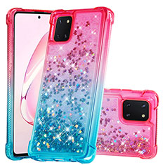 Funda Silicona Carcasa Goma Bling-Bling S02 para Samsung Galaxy Note 10 Lite Rosa