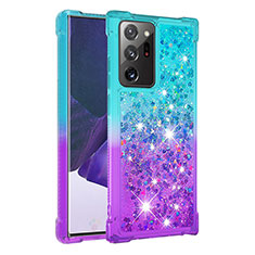 Funda Silicona Carcasa Goma Bling-Bling S02 para Samsung Galaxy Note 20 Ultra 5G Azul Cielo