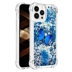 Funda Silicona Carcasa Goma Bling-Bling S03 para Apple iPhone 13 Pro Max Azul