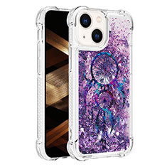 Funda Silicona Carcasa Goma Bling-Bling S03 para Apple iPhone 15 Morado