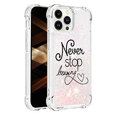 Funda Silicona Carcasa Goma Bling-Bling S03 para Apple iPhone 15 Pro Max Rosa