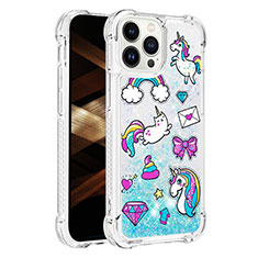 Funda Silicona Carcasa Goma Bling-Bling S03 para Apple iPhone 16 Pro Azul Cielo