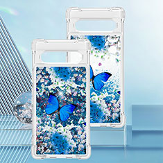 Funda Silicona Carcasa Goma Bling-Bling S03 para Google Pixel 7a 5G Azul