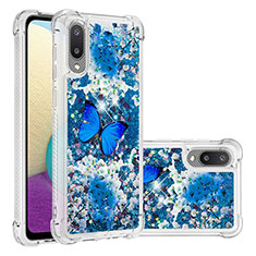 Funda Silicona Carcasa Goma Bling-Bling S03 para Samsung Galaxy A02 Azul