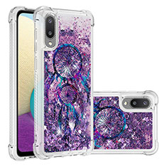 Funda Silicona Carcasa Goma Bling-Bling S03 para Samsung Galaxy A02 Morado