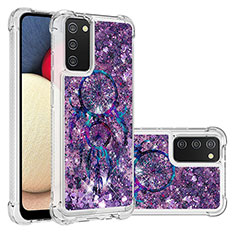 Funda Silicona Carcasa Goma Bling-Bling S03 para Samsung Galaxy A03s Morado