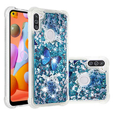 Funda Silicona Carcasa Goma Bling-Bling S03 para Samsung Galaxy A11 Azul