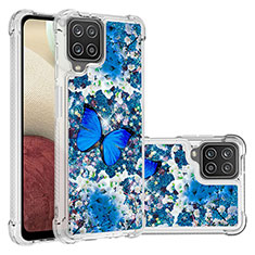 Funda Silicona Carcasa Goma Bling-Bling S03 para Samsung Galaxy A12 Azul