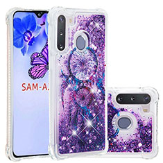 Funda Silicona Carcasa Goma Bling-Bling S03 para Samsung Galaxy A21 European Morado