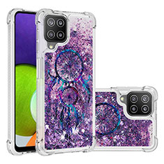 Funda Silicona Carcasa Goma Bling-Bling S03 para Samsung Galaxy A22 4G Morado