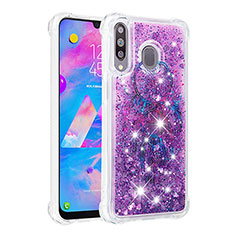 Funda Silicona Carcasa Goma Bling-Bling S03 para Samsung Galaxy A40s Morado