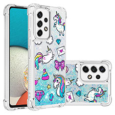 Funda Silicona Carcasa Goma Bling-Bling S03 para Samsung Galaxy A53 5G Azul Cielo