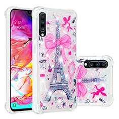 Funda Silicona Carcasa Goma Bling-Bling S03 para Samsung Galaxy A70S Rosa