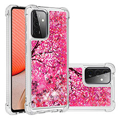 Funda Silicona Carcasa Goma Bling-Bling S03 para Samsung Galaxy A72 4G Rosa Roja
