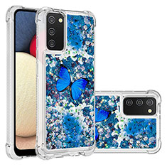 Funda Silicona Carcasa Goma Bling-Bling S03 para Samsung Galaxy M02s Azul