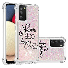 Funda Silicona Carcasa Goma Bling-Bling S03 para Samsung Galaxy M02s Rosa