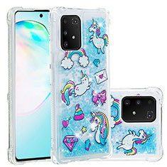 Funda Silicona Carcasa Goma Bling-Bling S03 para Samsung Galaxy S10 Lite Azul Cielo