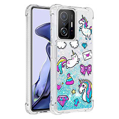 Funda Silicona Carcasa Goma Bling-Bling S03 para Xiaomi Mi 11T 5G Azul Cielo