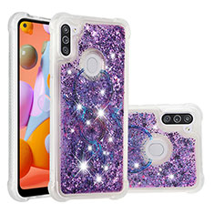 Funda Silicona Carcasa Goma Bling-Bling S04 para Samsung Galaxy A11 Morado