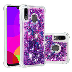 Funda Silicona Carcasa Goma Bling-Bling S04 para Samsung Galaxy M10S Morado