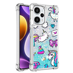 Funda Silicona Carcasa Goma Bling-Bling YB1 para Xiaomi Redmi Note 12 Turbo 5G Azul Cielo