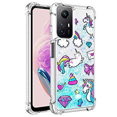 Funda Silicona Carcasa Goma Bling-Bling YB1 para Xiaomi Redmi Note 12S Azul Cielo