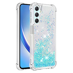 Funda Silicona Carcasa Goma Bling-Bling YB3 para Samsung Galaxy A24 4G Azul Cielo