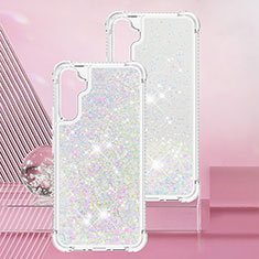 Funda Silicona Carcasa Goma Bling-Bling YB3 para Samsung Galaxy A34 5G Plata