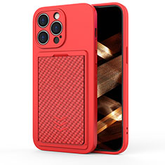 Funda Silicona Carcasa Goma KC2 para Apple iPhone 13 Pro Max Rojo