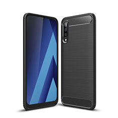 Funda Silicona Carcasa Goma Line C01 para Samsung Galaxy A70 Negro