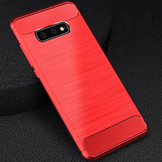 Funda Silicona Carcasa Goma Line C02 para Samsung Galaxy S10e Rojo