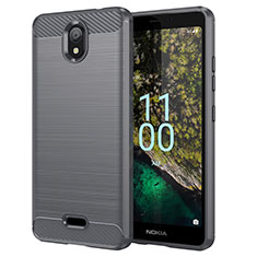 Funda Silicona Carcasa Goma Line MF1 para Nokia C100 Gris