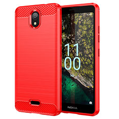 Funda Silicona Carcasa Goma Line MF1 para Nokia C100 Rojo