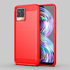 Funda Silicona Carcasa Goma Line MF1 para Realme 8 4G Rojo