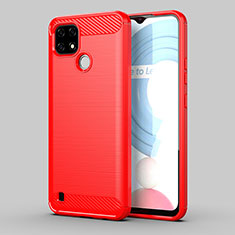 Funda Silicona Carcasa Goma Line MF1 para Realme C25Y Rojo