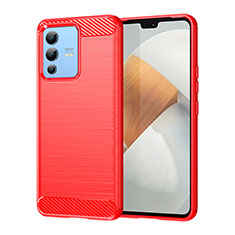 Funda Silicona Carcasa Goma Line MF1 para Vivo V23 5G Rojo