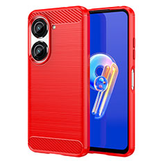 Funda Silicona Carcasa Goma Line para Asus Zenfone 9 Rojo