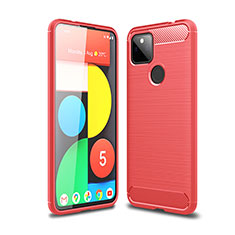 Funda Silicona Carcasa Goma Line para Google Pixel 5a 5G Rojo